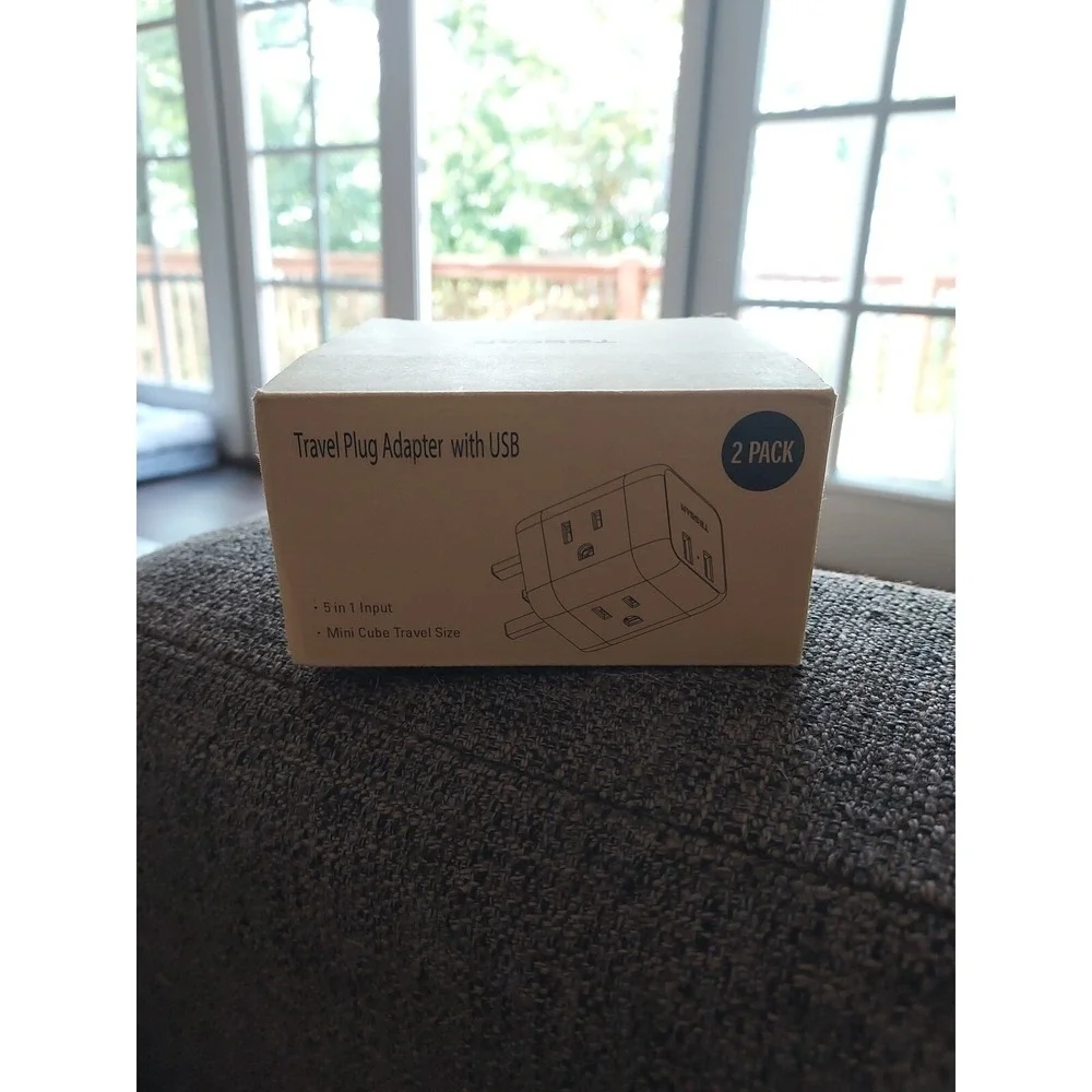 Travel Plug Adapter With USB By Tessan 2‎ Pack Type G NEW